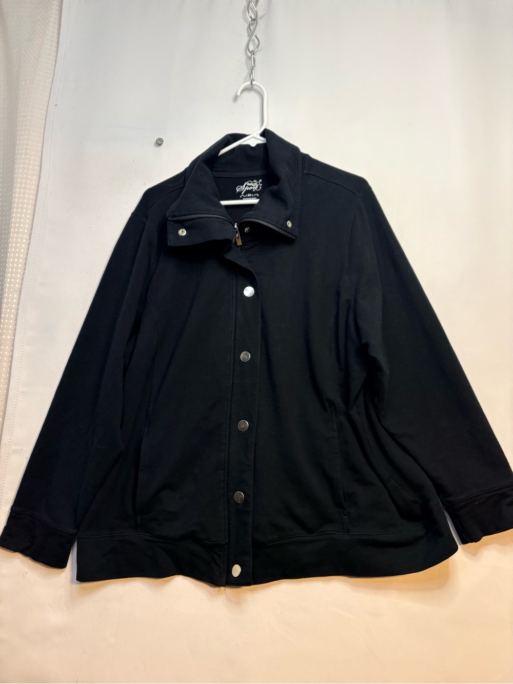 Black Snap-Front Women's Jacket - Classic Utility Style 2X